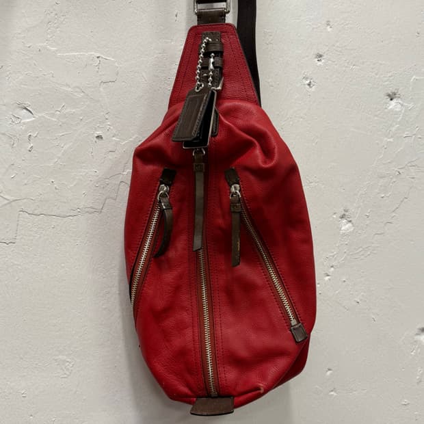 COACH Red Leather Sling Body Bag