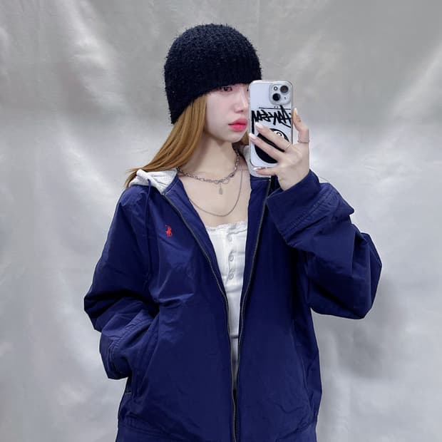 폴로스포츠 90‘s 네이비 후디 스윙톱 자켓 