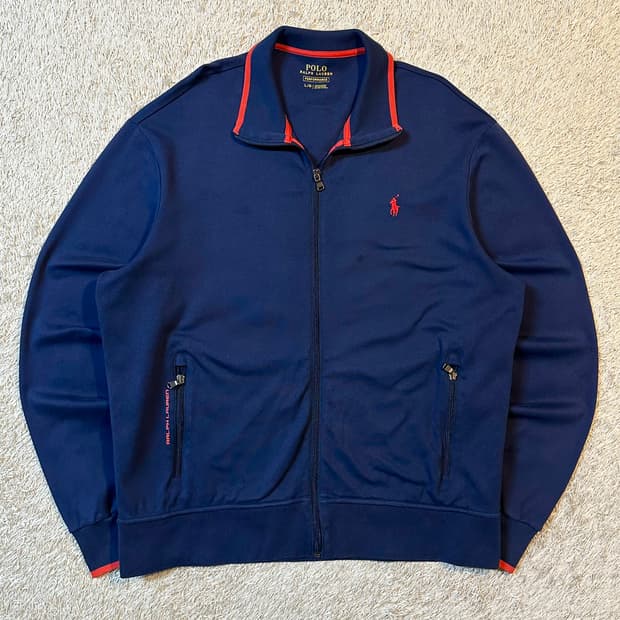 폴로 랄프로렌 사이드라인 레드포니 코튼 집업 자켓 네이비