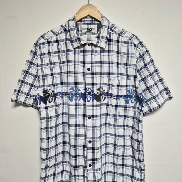 피코Piko 메인 패턴 체크 반팔셔츠 L - S408