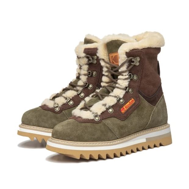 코닥 브라우니 클래식 스웨이드 퍼부츠 털신발 일본빈티지 방한화 240