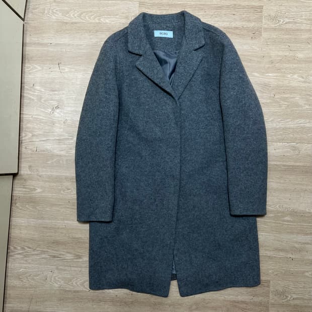 BCBG 여성 모직 싱글 롱코트 [그레이] 88-96-160