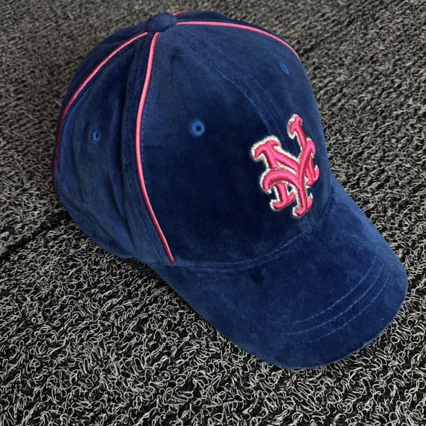 00s MLB 올드스쿨 뉴욕 메츠 벨벳 베이스볼 캡