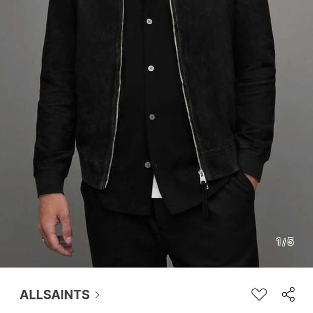 올세인츠 로난 봄버 가죽자켓 S