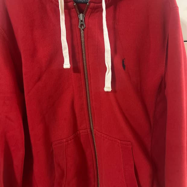 폴로 후드집업 red S