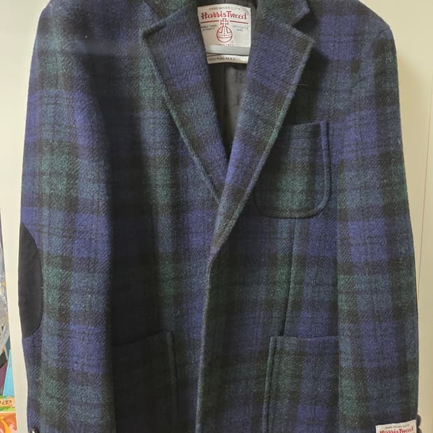 헤지스 해리스트위드 블랙와치 블레이저