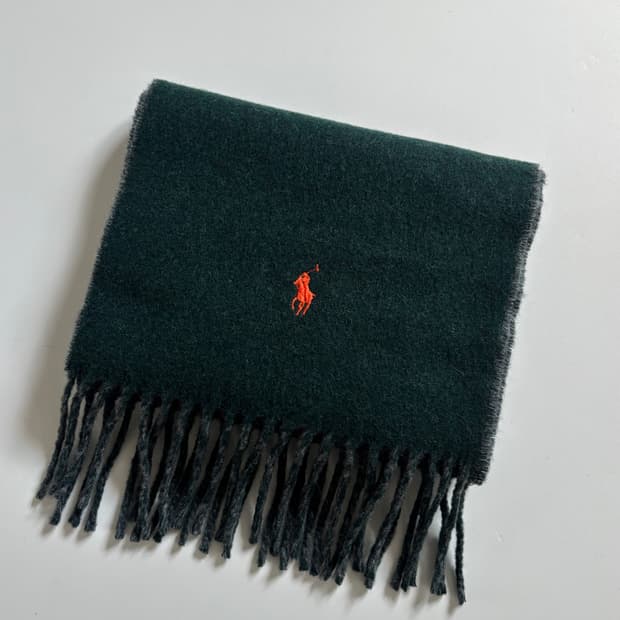 Polo 폴로 랄프로렌 그린-차콜 울 머플러