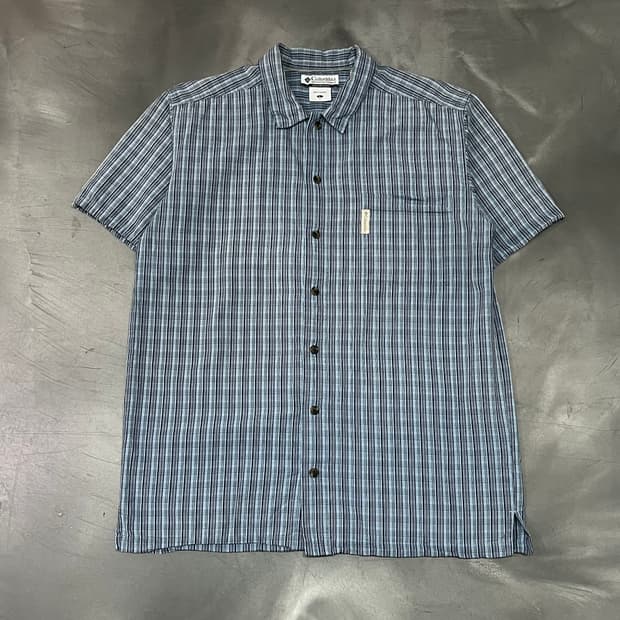  컬럼비아 체크 하프 셔츠 y16436