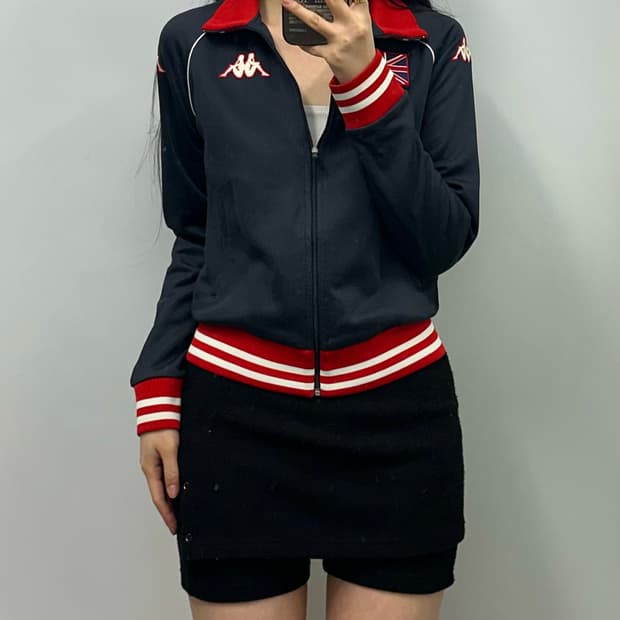 카파 y2k 와투케 영국 네이비 트랙 져지