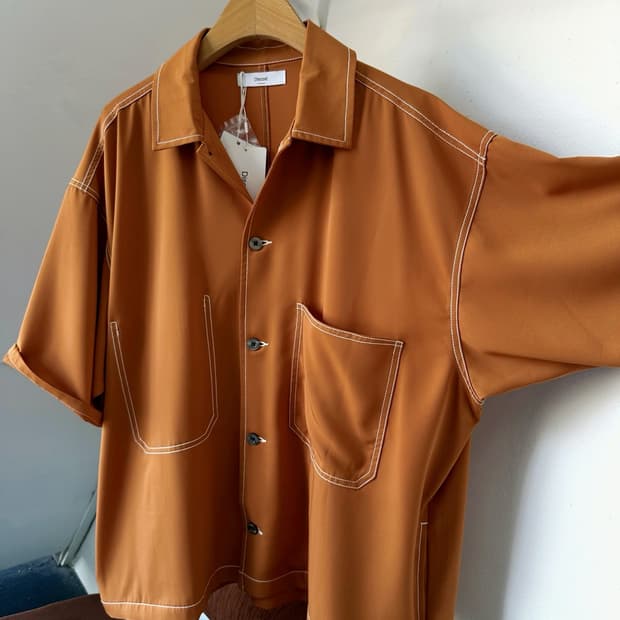 Stitch detail half shirt jacket