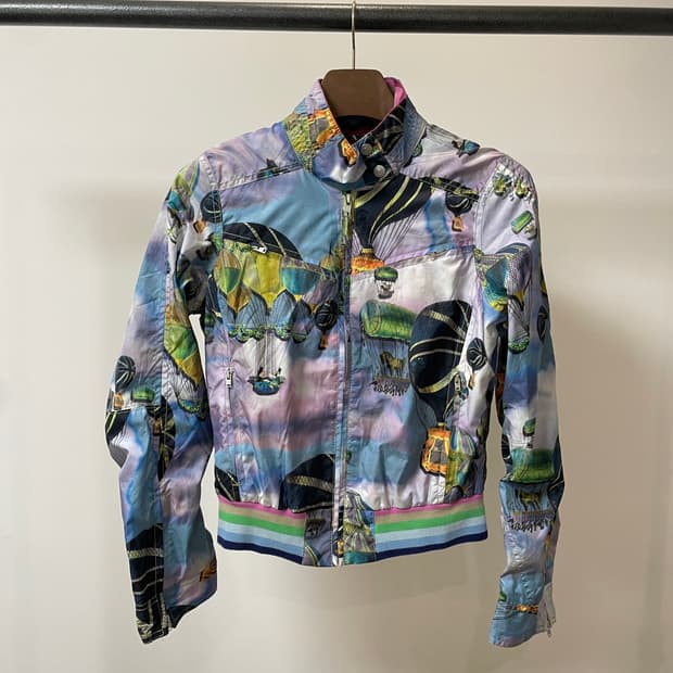 (38) Oilily 오일릴리 포인트 패턴 블루종 자켓