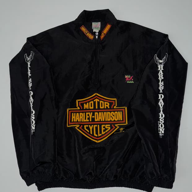 [OS] 빈티지 할리데이비슨 폴리/나일론 윈드브레이커(바람막이)