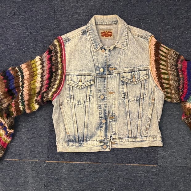Big john 빈티지 니트슬리브 데님 재킷