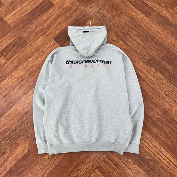 XL 디스이즈네버댓 디네댓 그레이 후드 티셔츠  .