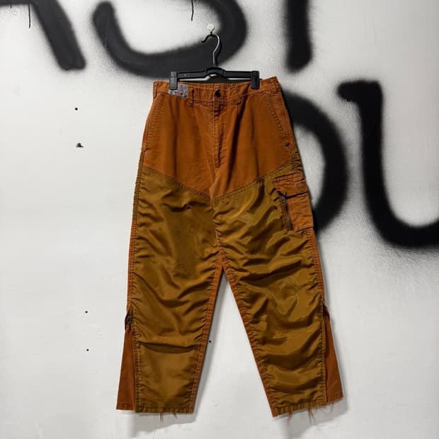 VTG 빈티지 나일론 더블니 벌룬핏 워크 데님 팬츠