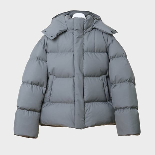 [M] 더티셔츠뮤지엄 덕다운 숏패딩 그레이