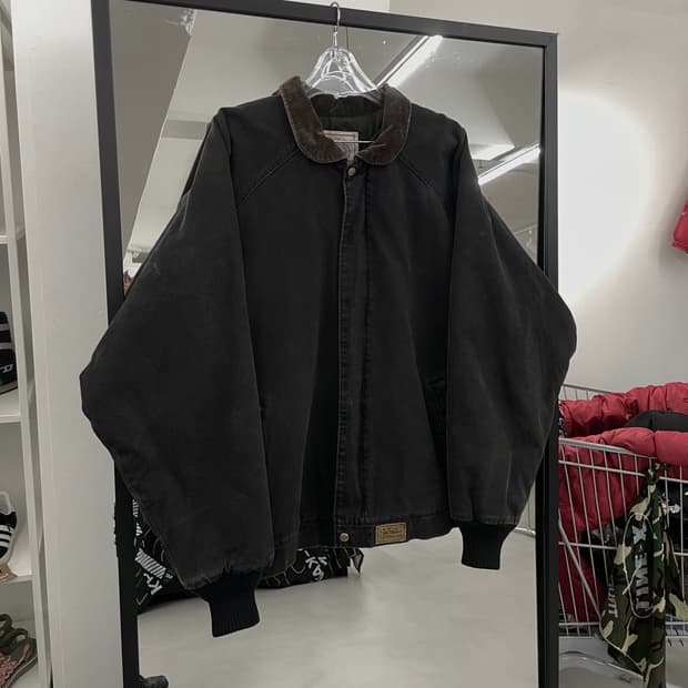 Walls 월즈 빈티지 덕캔버스 칼하트맛 페이딩 코듀로이 카라 워크자켓