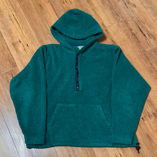 90s 엘엘빈 L.L.Bean 플리스 후디 하프 스냅
