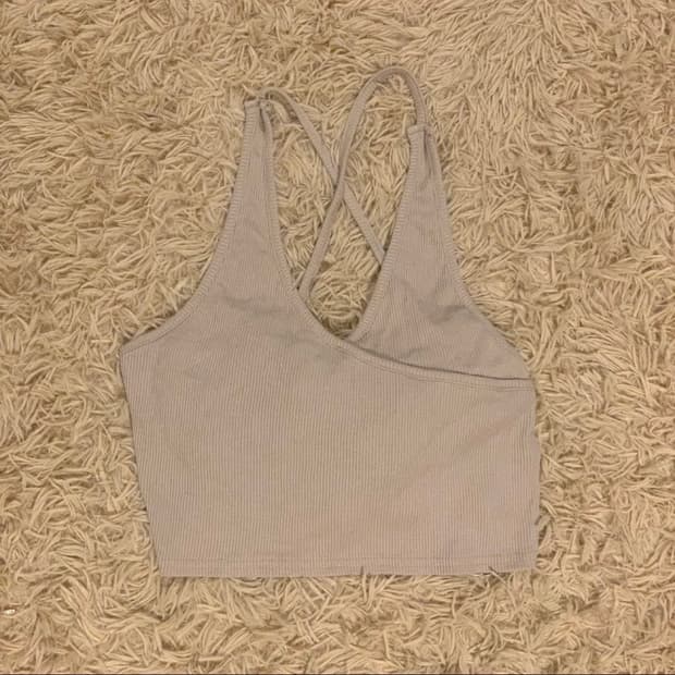 베이지 홀터 타이 탱크 탑 (쓰리웨이)