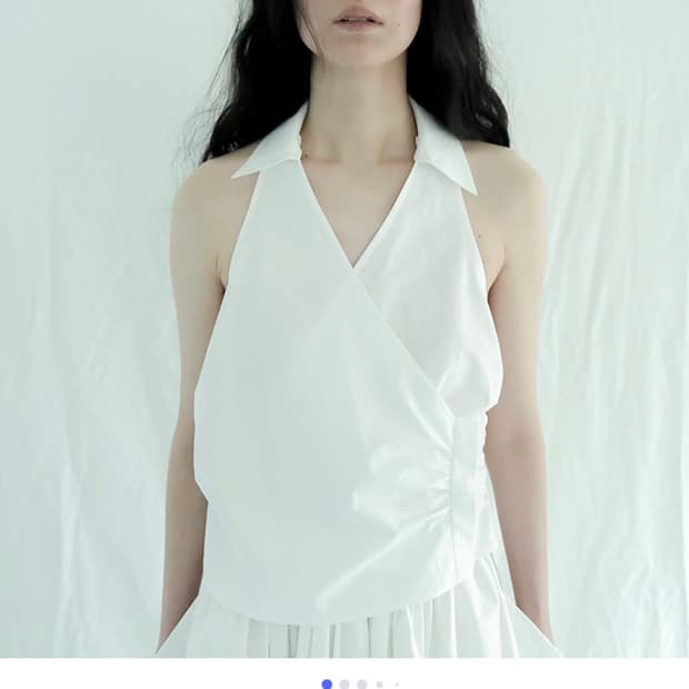 새상품 Pula halter shirring top