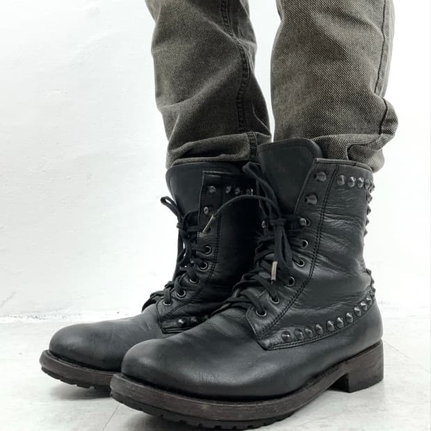 Ash Studded Leather Combat Boots