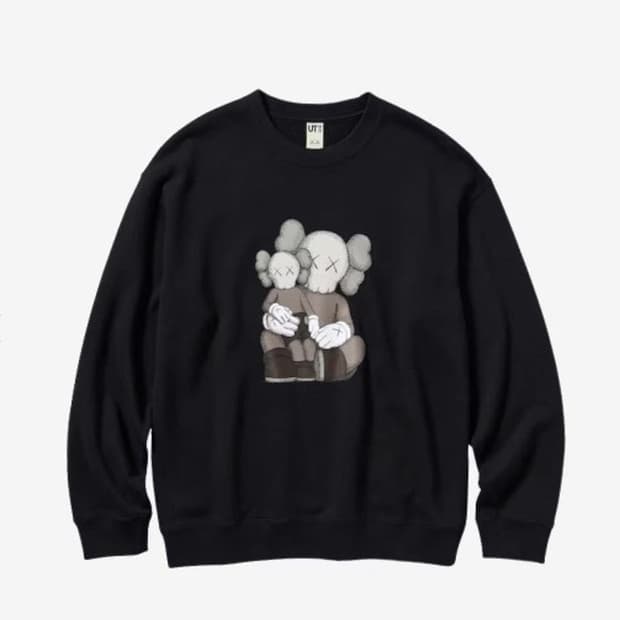 유니클로 KAWS 카우스 블랙 스웨트 셔츠 2XL
