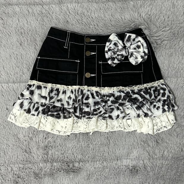 KUROHIME SELECT HANDMADE SKITRT 레오파드 갸루