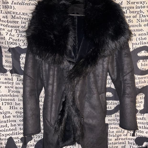 Noir Velvet Mustang fur jacket