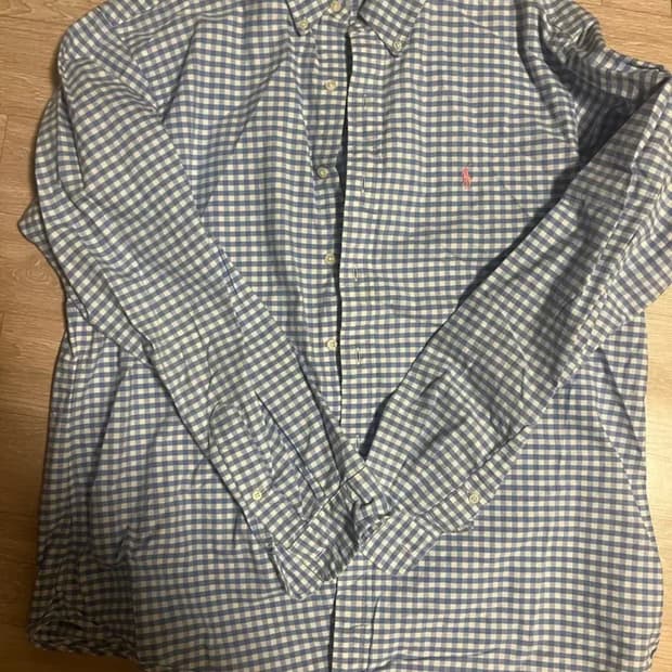 폴로 랄프로렌 블루 깅엄 체크 셔츠