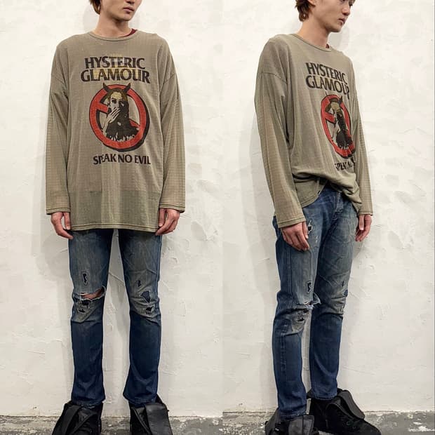 히스테릭글래머 메쉬 레이어드 롱슬리브