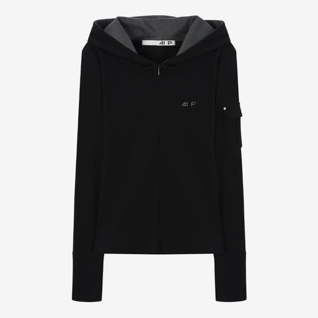 41프레이 하프 집업 후디 블랙