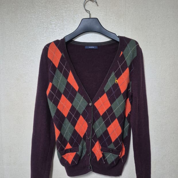 헤지스 아가일 패턴 가디건