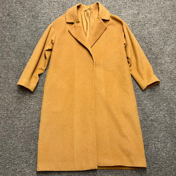 [44~55] GU 지유 여성 캐멜 롱코트 S 