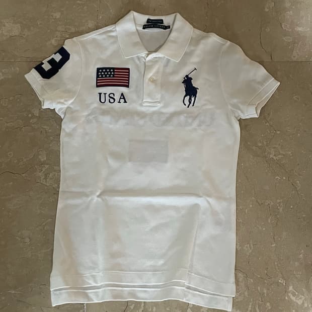 폴로 빅포니 성조기 반팔