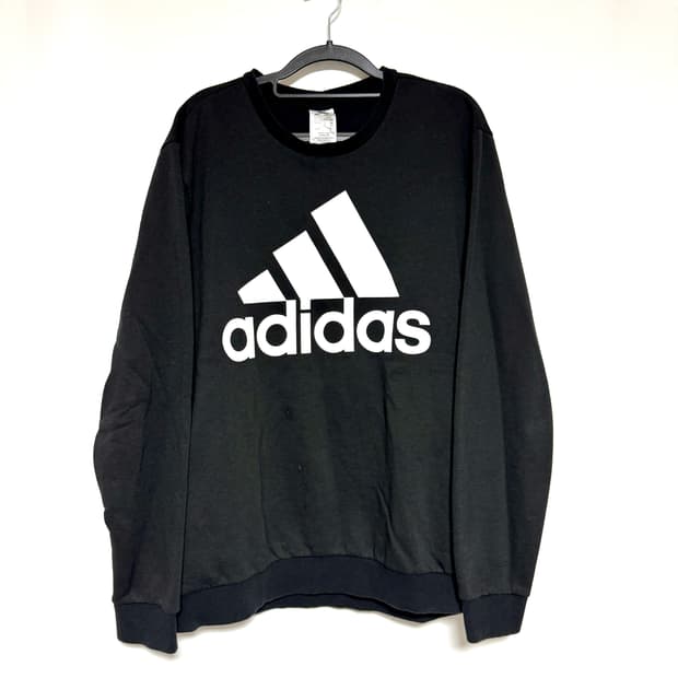 아디다스 빅로고 맨투맨 블랙 2XL