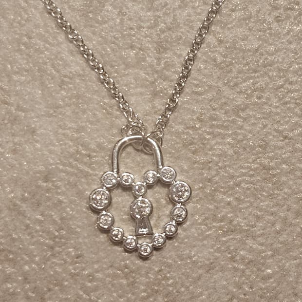 925 실버 하트 자물쇠 목걸이 (새제품)