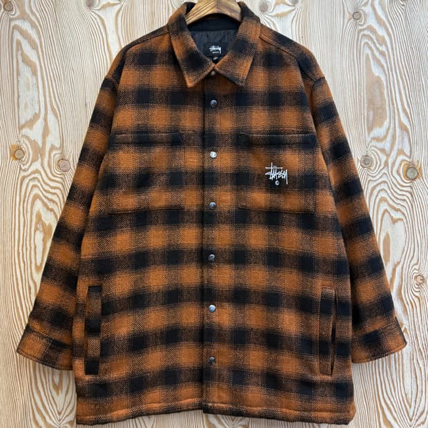 스투시 울 체크 플란넬 셔츠 자켓