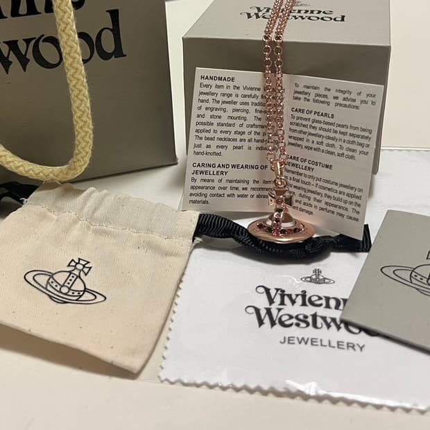 비비안웨스트우드 뉴 타이니 orb 목걸이 로즈골드 풀박스