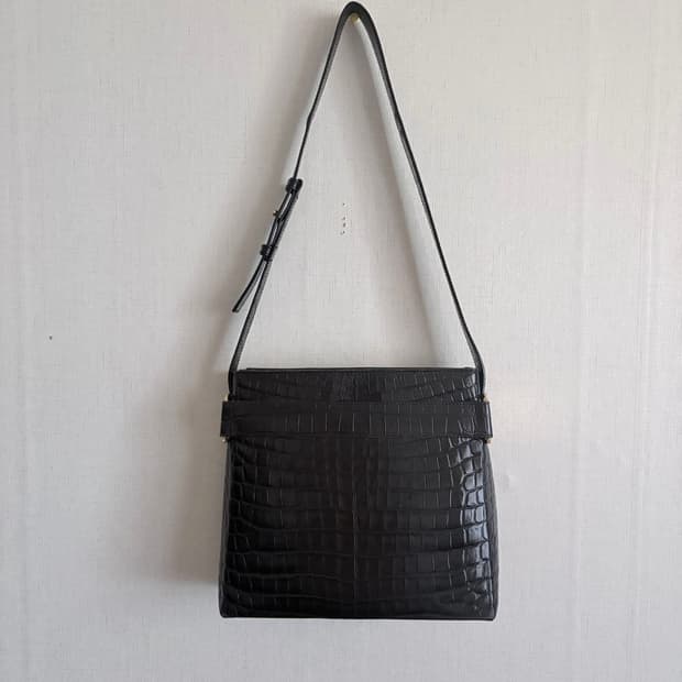 90s Salvatore Ferragamo 빈티지 바라 크로코 숄더백