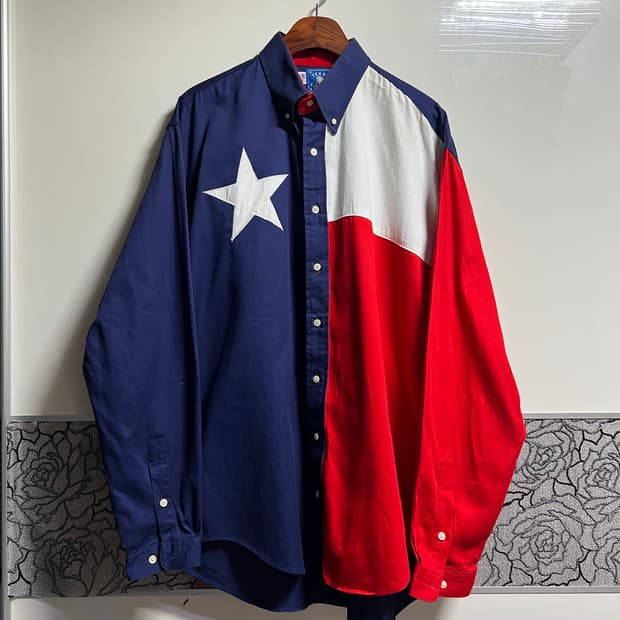 빈티지 텍사스코튼 플래그 셔츠