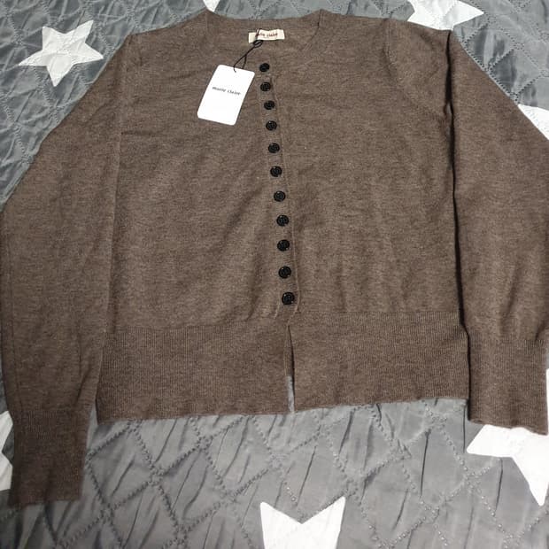 (새상품) 마리끌레르 비스코스 혼방 니트 가디건 모카 (F)