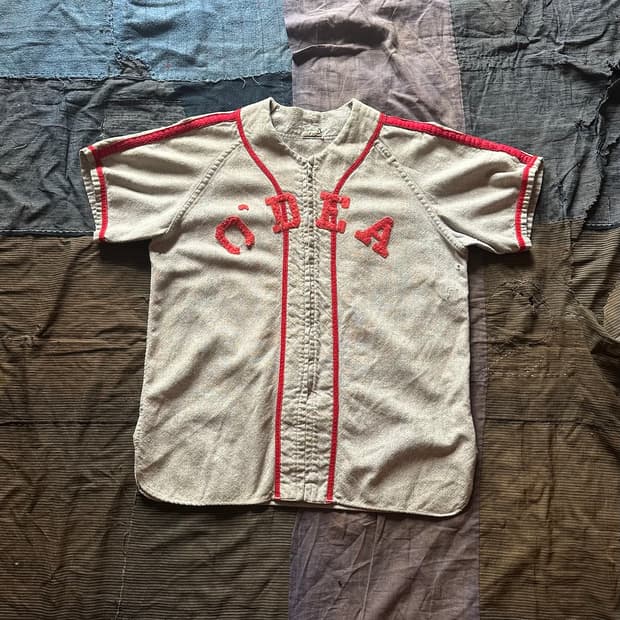 40s USA Vintage Wool BaseBall Shirt