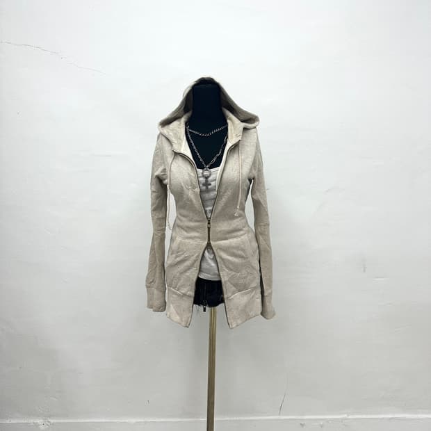 Ivory glitter 2 way hoodie 