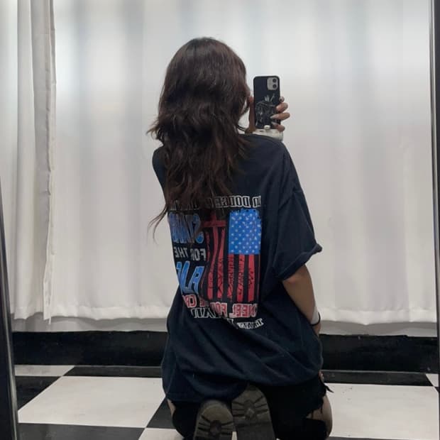 🎸블랙 백 프린팅 티셔츠🎸