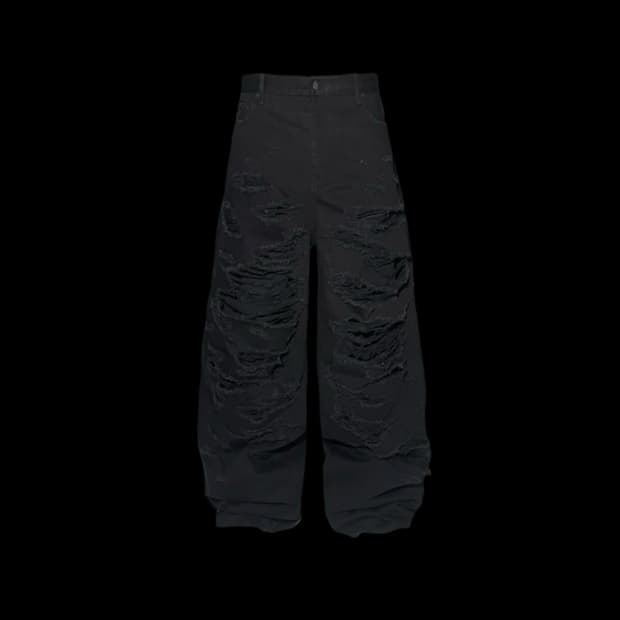 [2] 에모스탠스클럽 재패니즈 디스트로이드 데미지 와이드 배기 데님 팬츠