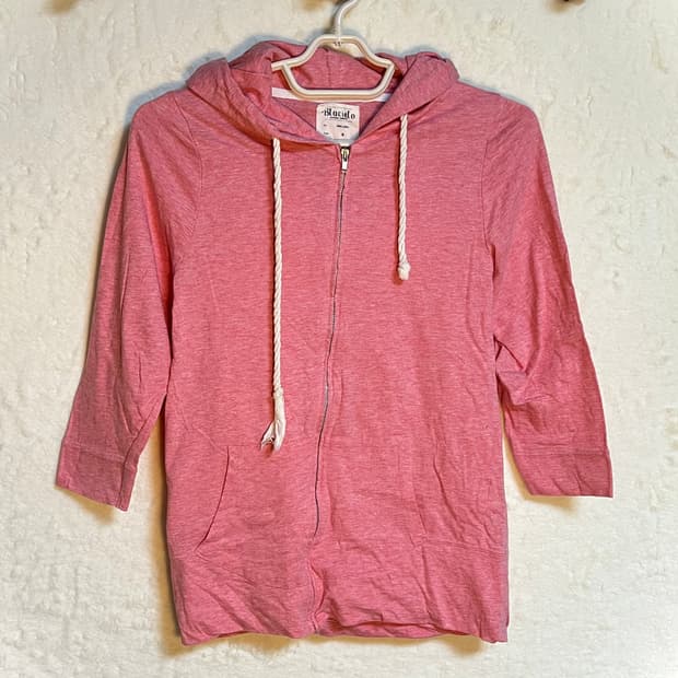 빈티지 핑크 후드 집업