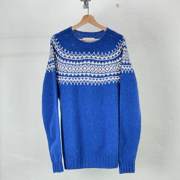 할리 오브 스코틀랜드 페어아일 요크 울 크루넥 니트 스웨터