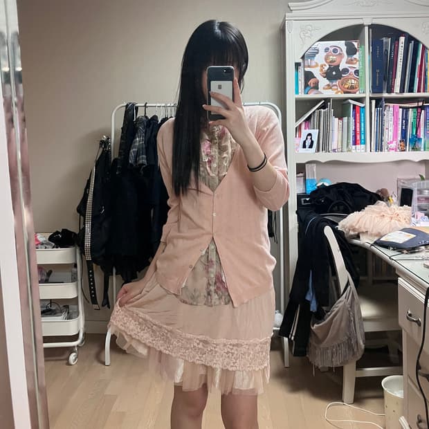 핑크 모리 빈티지 코디셋