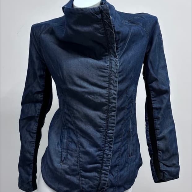 헬무트랭 하이넥 비대칭 텐셀 자켓