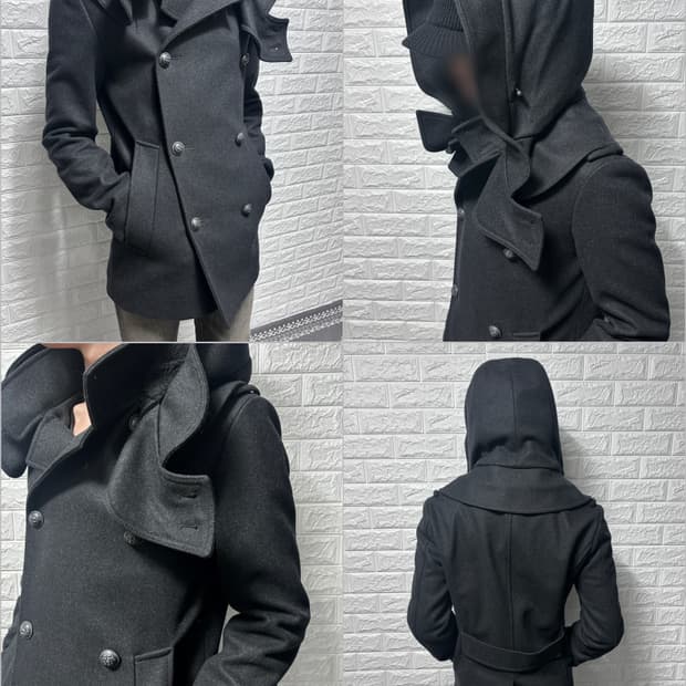 솔리드 옴므 사무라이 후디드 코트